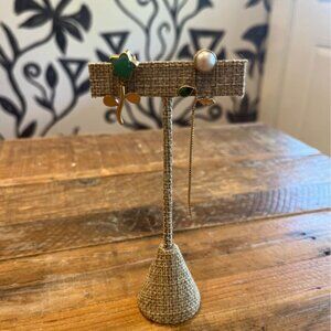 Grainne Morton Flower Stem & Chain Drop Earrings